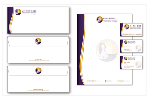 On-The-Ball Administrative Specialists - Business Card and Stationary Design -