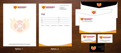 Business Card, Envelopes,Letterhead for Dependable Fire Equipment -
