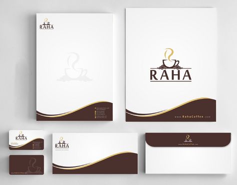 Raha Coffee Business Cards and Stationery Winning Design by Deck86