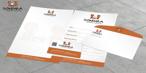 Business card and referral form design for a pediatric dental office - Health