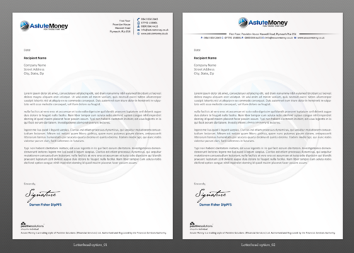Stationery for upmarket financial advisery firm - Financial Services