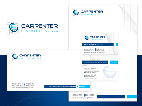 Logo, Business Card and Stationery for Carpenter Engineering, LLC - Engineering