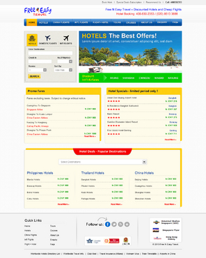 Hotel reservations and flght bookings Web Design Winning Design by jogdesigner