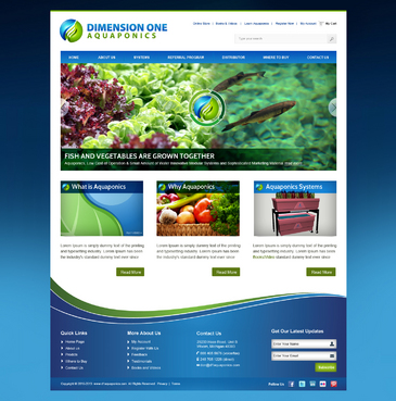 Dimension One Aquaponics Web Design Winning Design by sibytgeorge