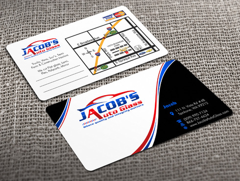Jacobs Auto Glass Business Cards and Stationery Winning Design by Xpert
