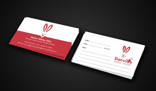 Danville Pediatric Dentistry, Monica Mosley DDS, American Board of Pediatric Dentistry Diplomate Business Cards and Stationery Winning Design by einsanimation