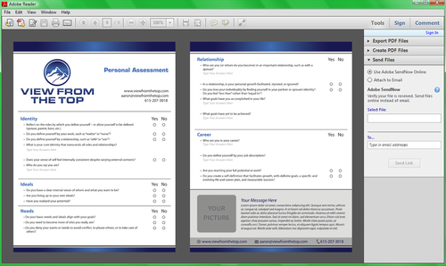 Document of your "Personal Assessment" Marketing collateral Winning Design by monski