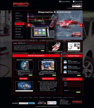 Red Diagnostics & Automation Complete Web Design Solution Winning Design by syukurkurnia