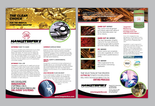 Hangsterfer's Metalworking Lubricants Marketing collateral Winning Design by Achiver