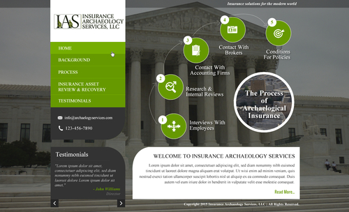 Insurance Archaeology Services Complete Web Design Solution Winning Design by jogdesigner