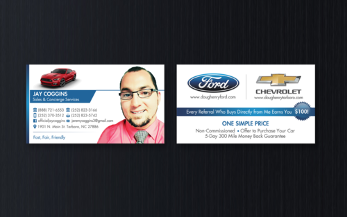 Doug Henry Ford & Chevrolet Tarboro Business Cards and Stationery Winning Design by einsanimation