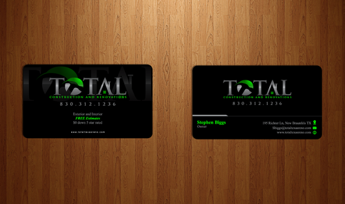 TOTAL Construction & Renovations Business Cards and Stationery Winning Design by Chlong2x