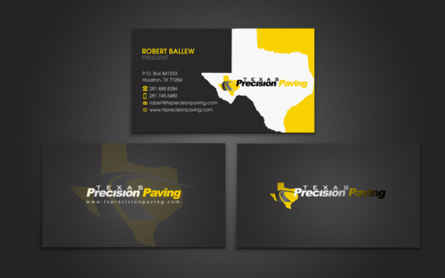 Texas Precision Paving Business Cards and Stationery Winning Design by einsanimation