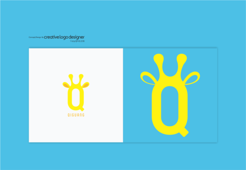 Single Letter "Q" with a giraffe Logo Winning Design by creativelogodesigner
