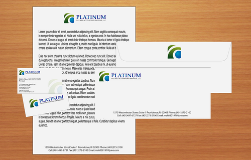 Stationery Design for Platinum Tax and Accounting Services, LLC. - Financial Services
