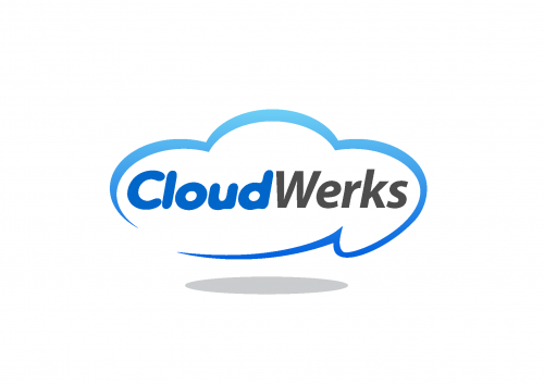 text inside cloud outline logo