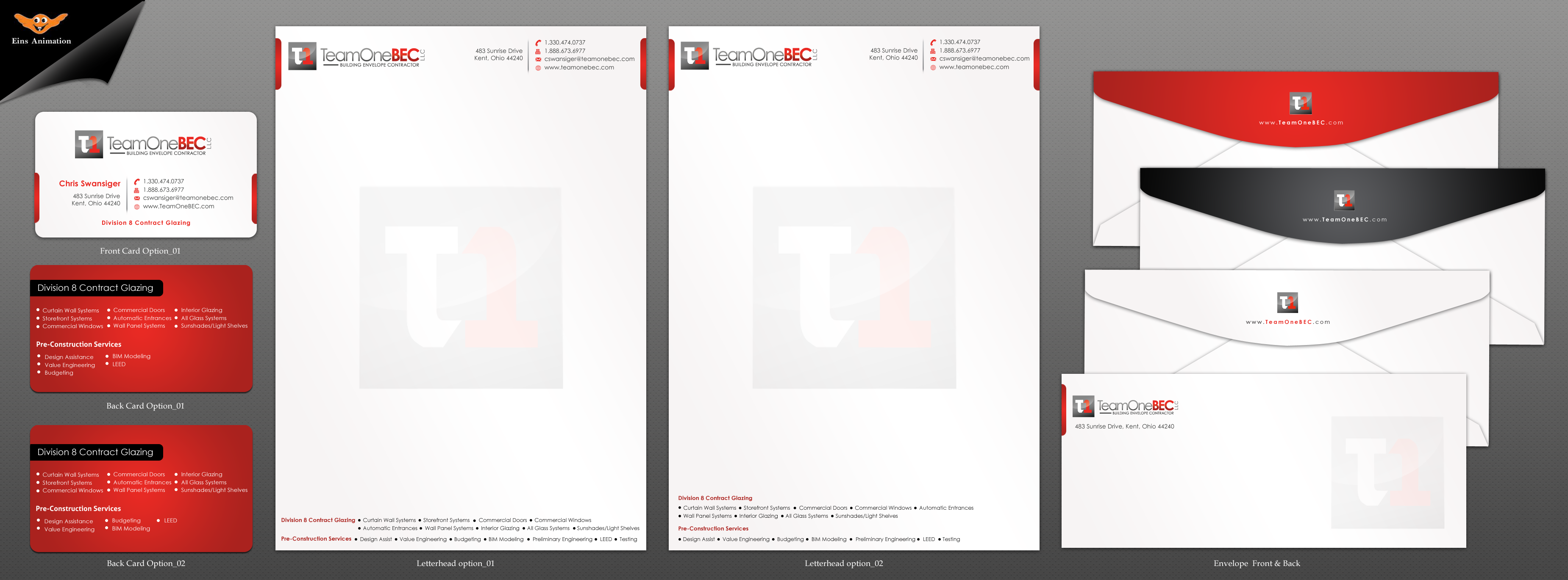 TeamOne BEC Business Cards and Stationary - Construction