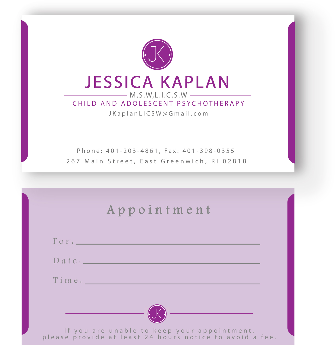 Business card/stationary for a therapist - Health