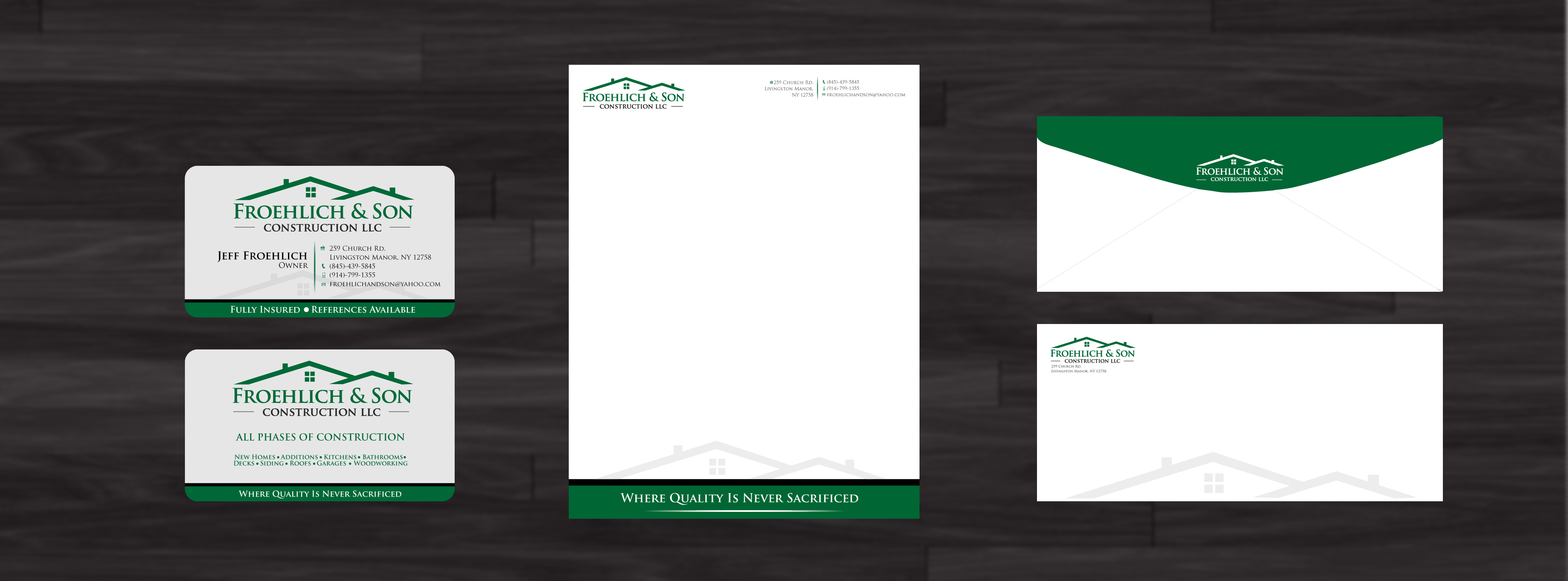 I would like a business card that incorporates my loge once my logo has been designed. - Construction
