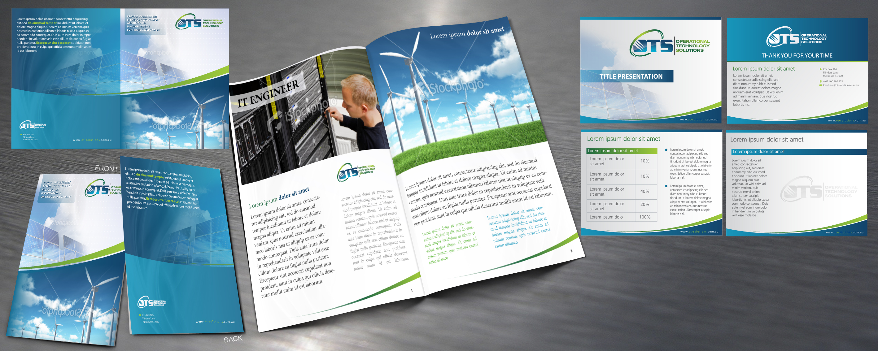 Powerpoint template (2010) and A4 marketing brochure required - Consulting