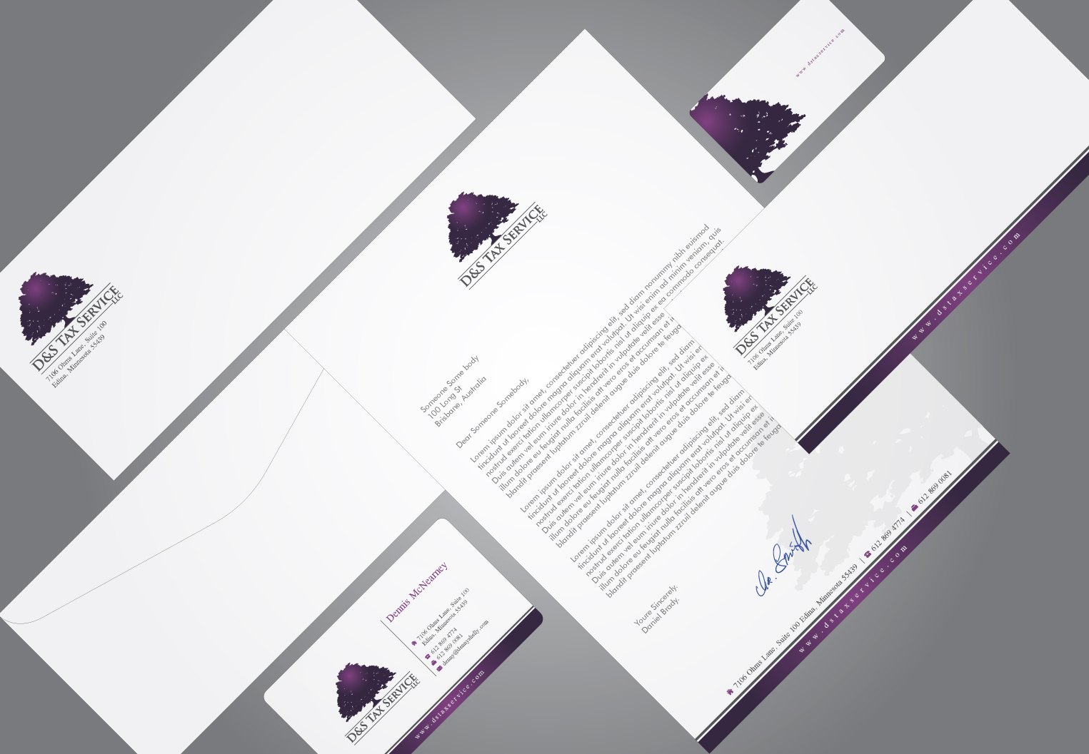Stationery, etc. for a tax preparation company - Financial Services
