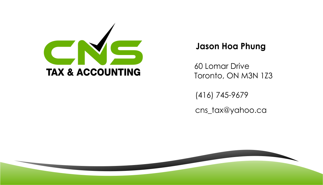 CNS TAX & ACCOUNTING business card - Financial Services