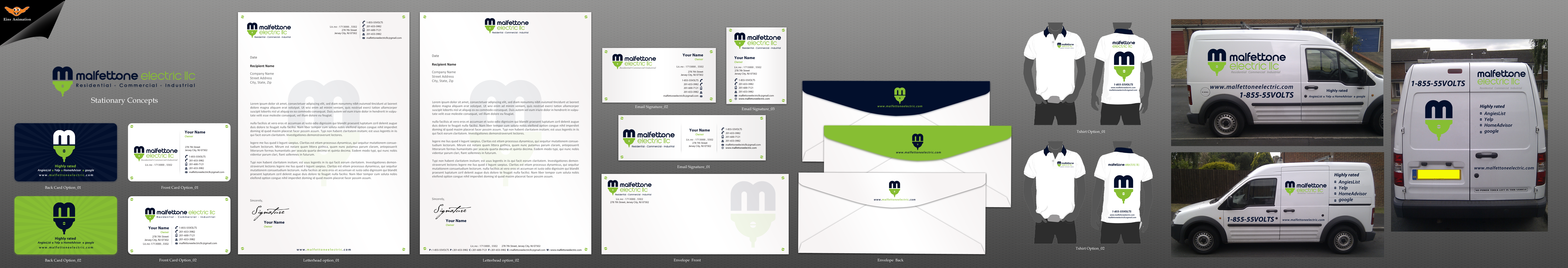 Business Card Stationary and shirt design for Electrical Company - Construction