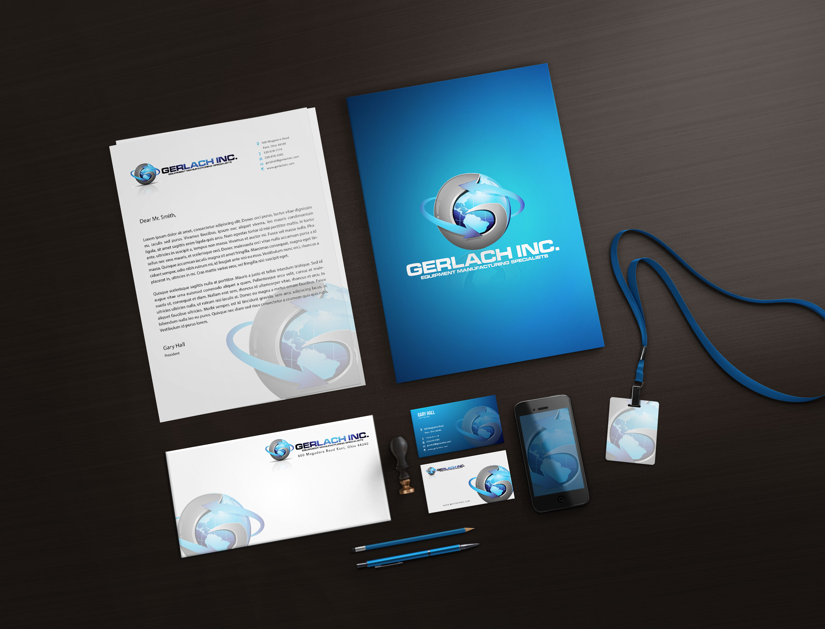 business cards and stationary for equipment mfg. - Manufacturing