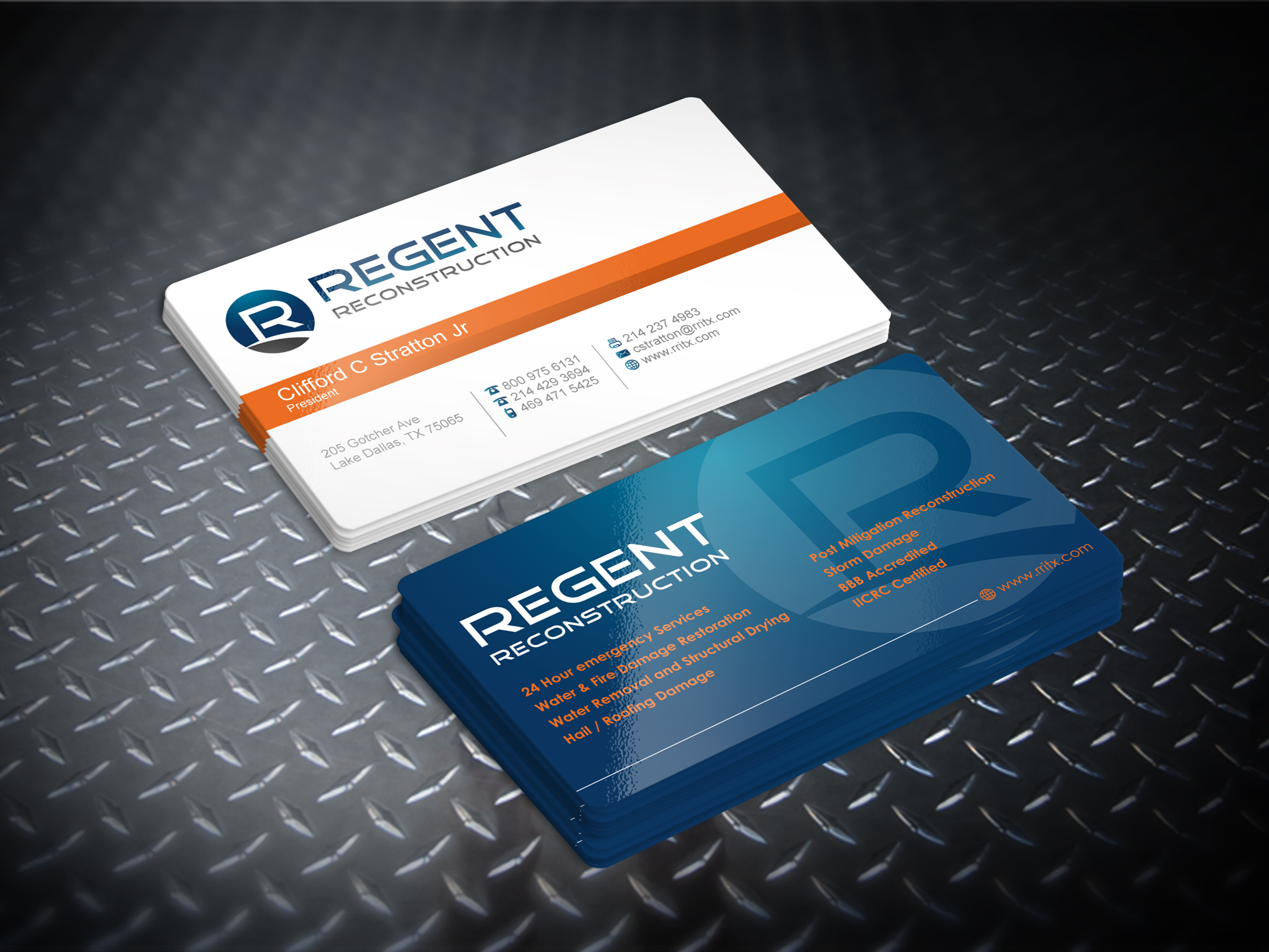 Sales Leaning Business Card for a Restoration Company - Construction Company - Construction