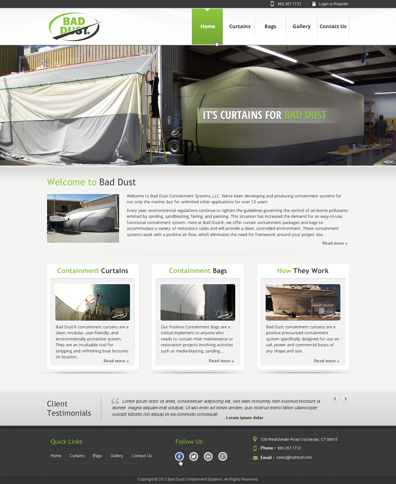 Website for Positive Containment Systems, LLC - Industrial Supplies