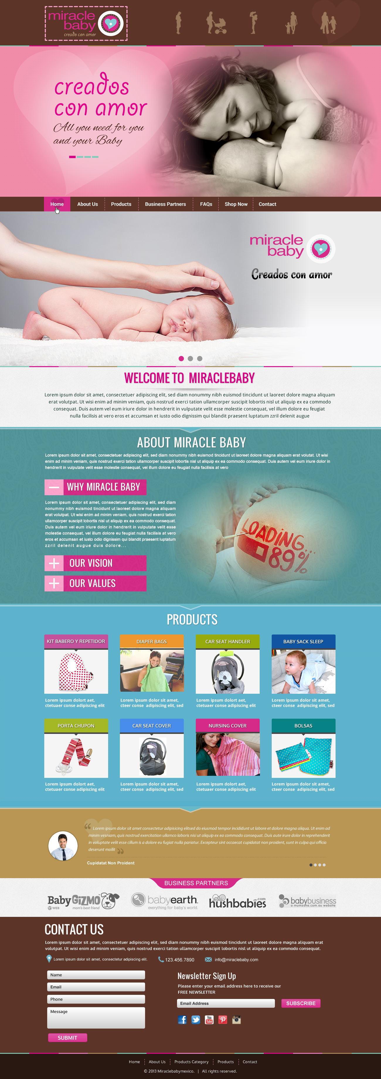 Complete Web Design Solution Project for accessories for nursing moms and toddlers - Children