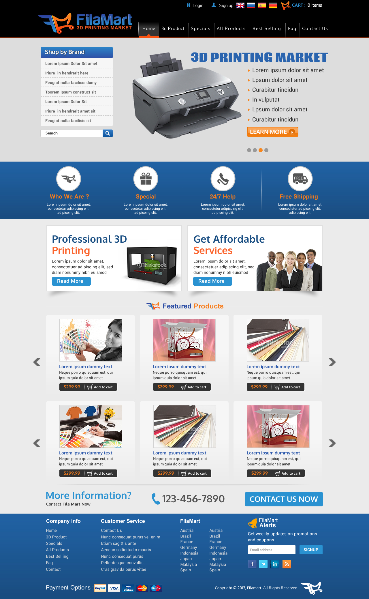 Marketplace website landing pages - Printing