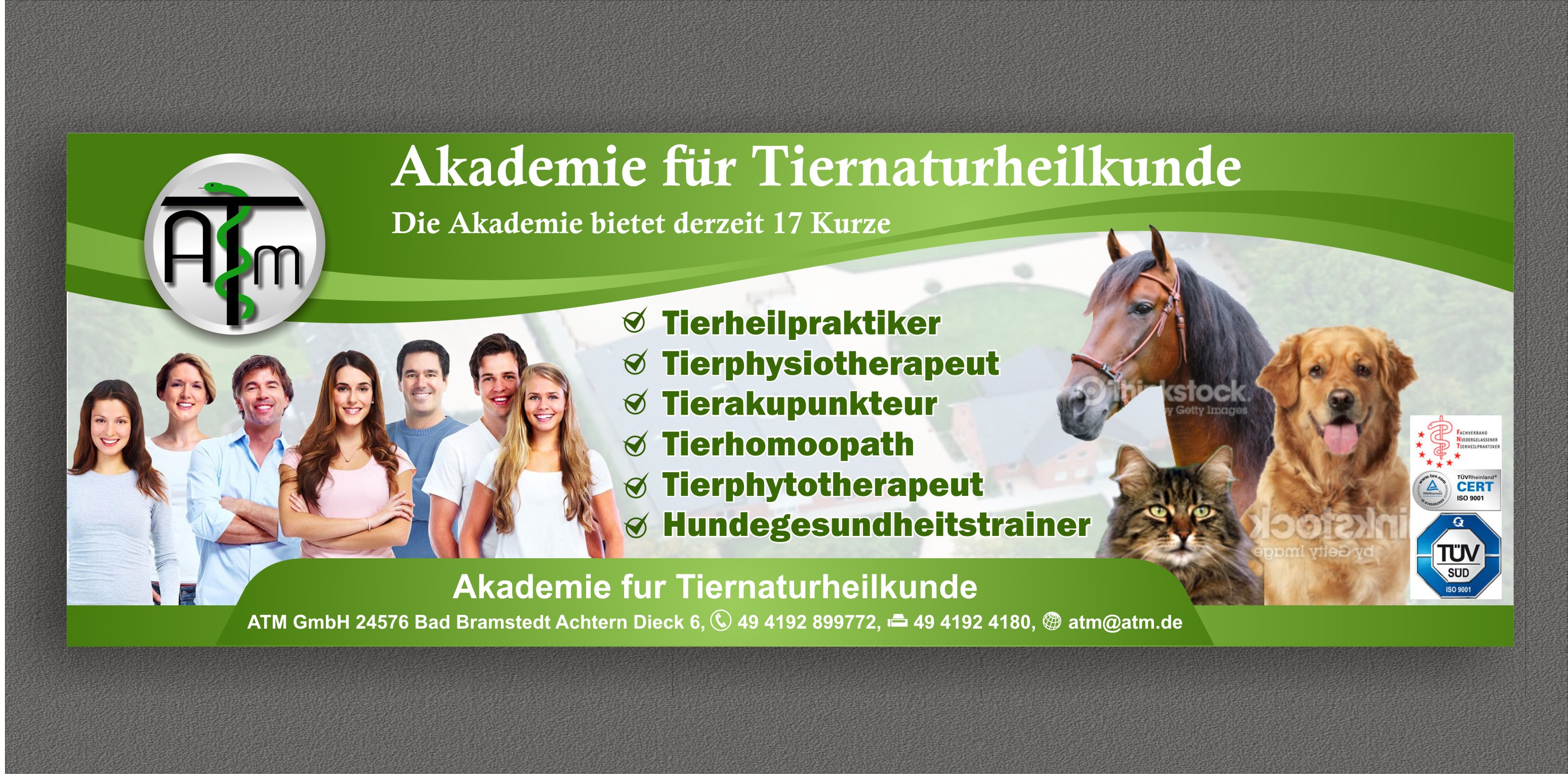 magazine ad for an academy of jobs with animals (horse,cat,dog - Education