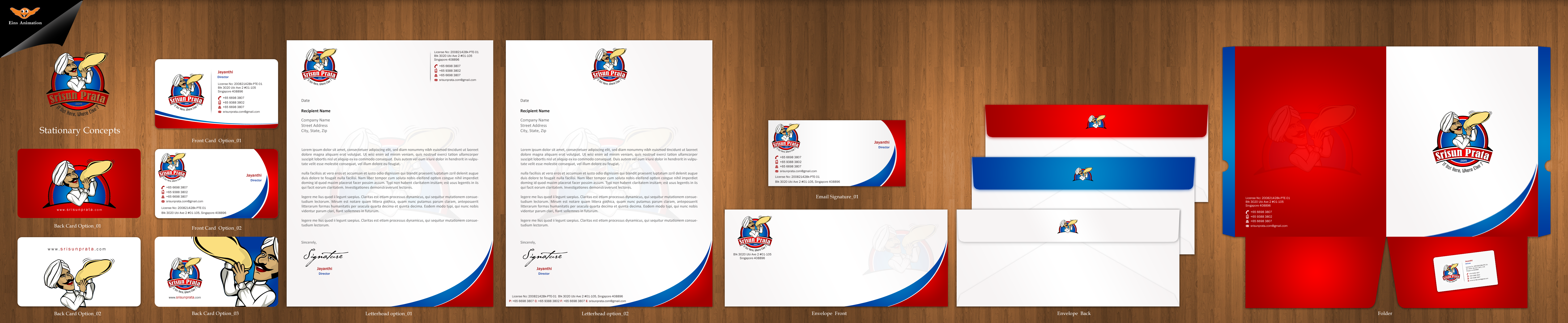 Business card and stationary design for f B outlet - Food