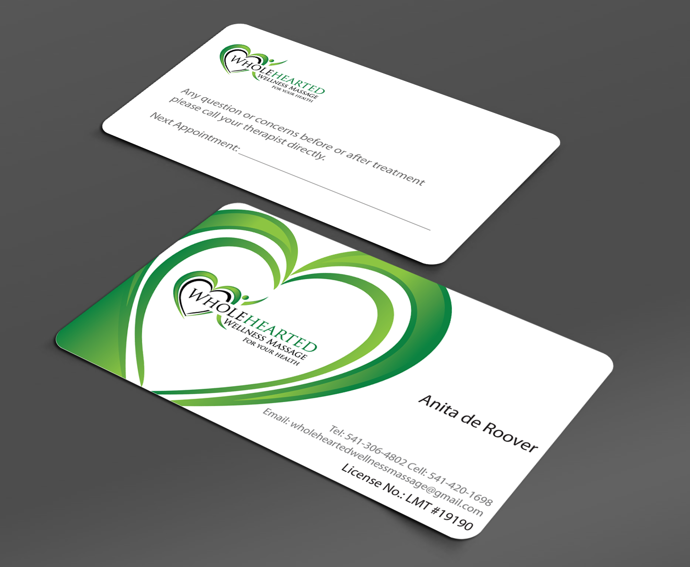 business cards for wellness massage practice - Massage Therapy