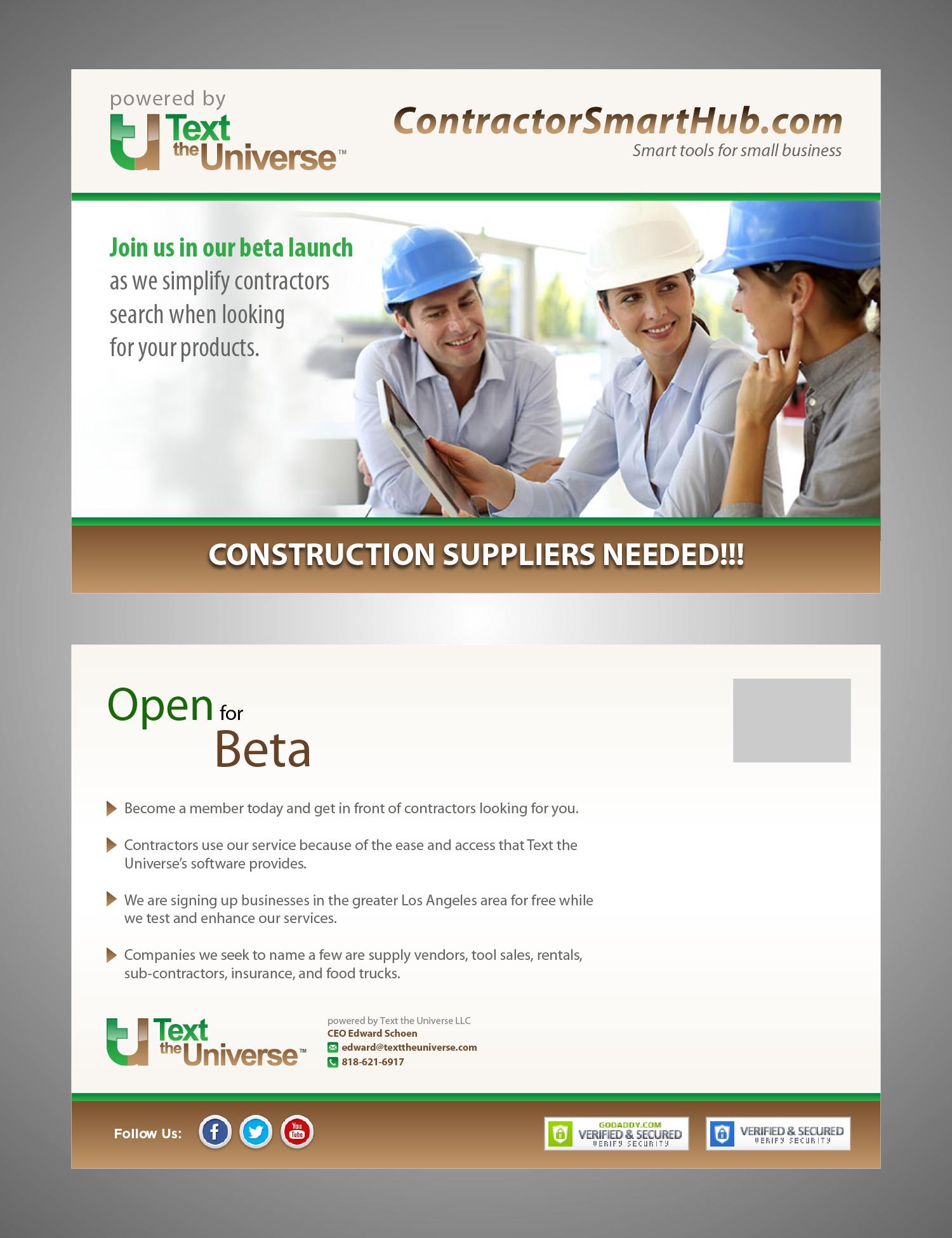 Postcard for web company - Construction