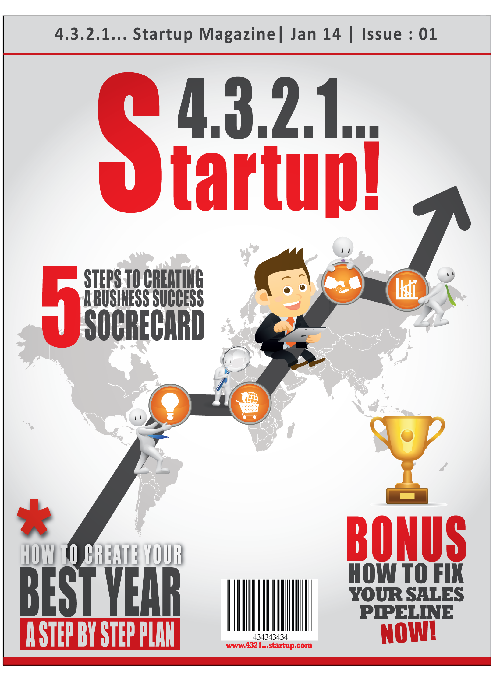 Online Magazine Cover Image + Icons - Business Opportunities