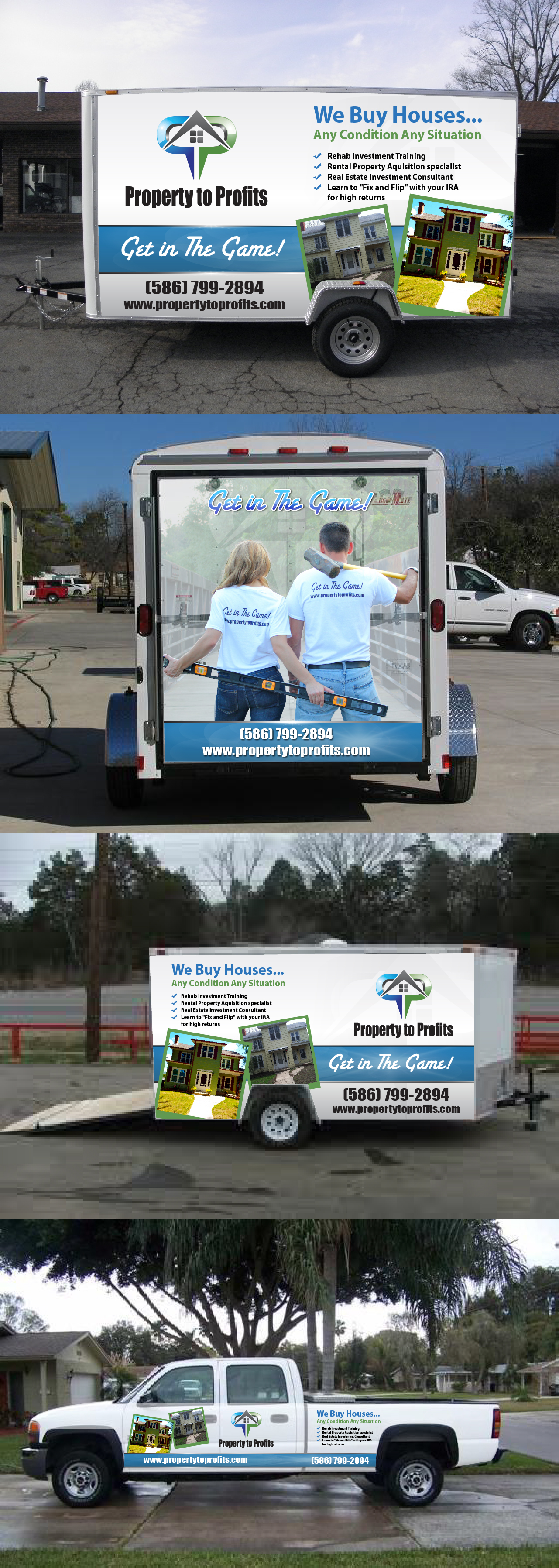 wrap for 6'x12' real estate investment truck and trailer - Real Estate