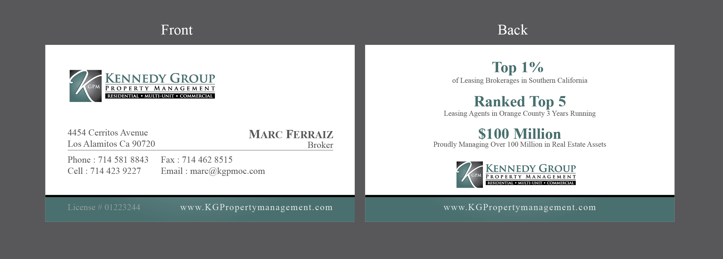 Business Card for Property Management Firm - Real Estate
