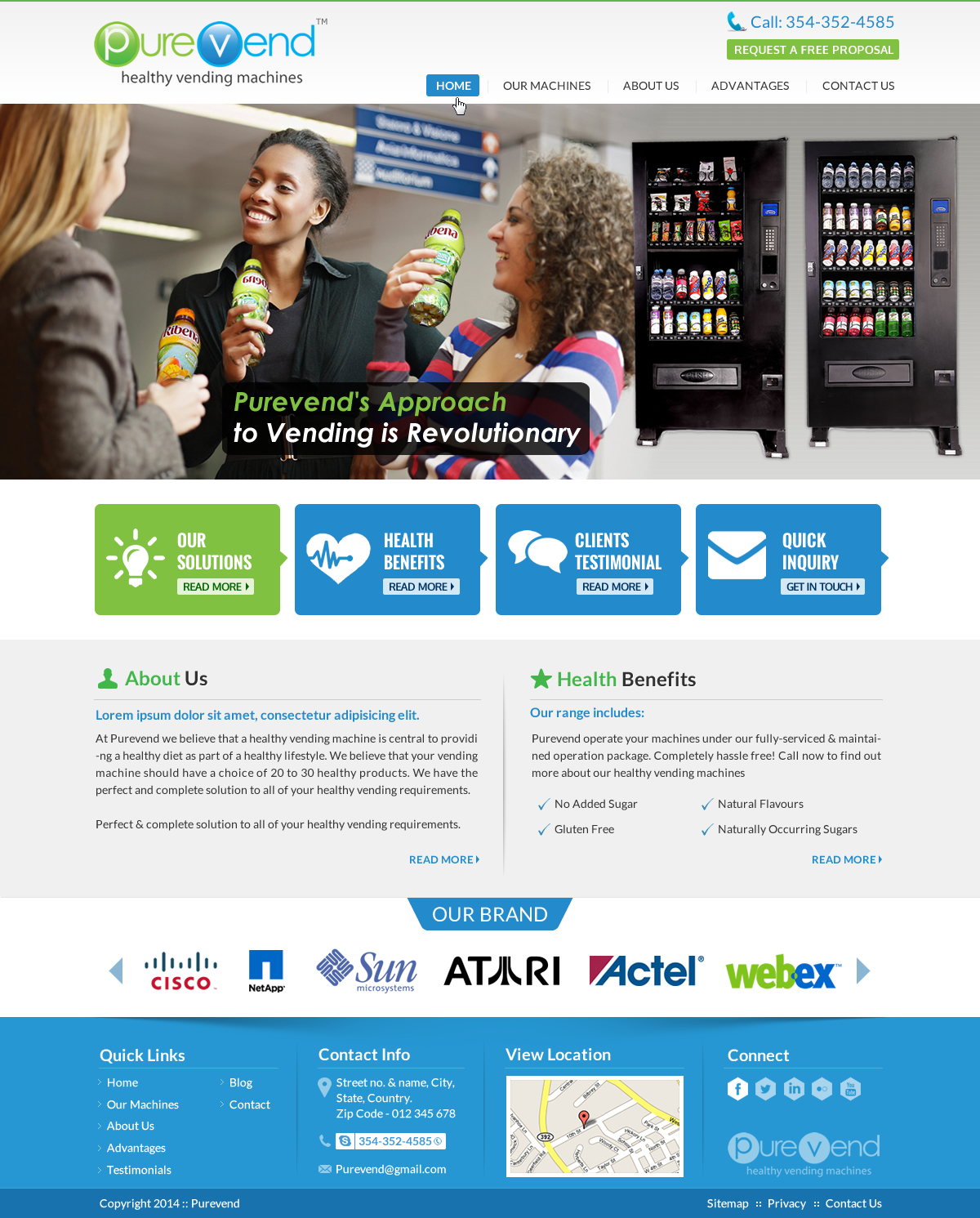 Website for a vending machine company - Chef / Catering