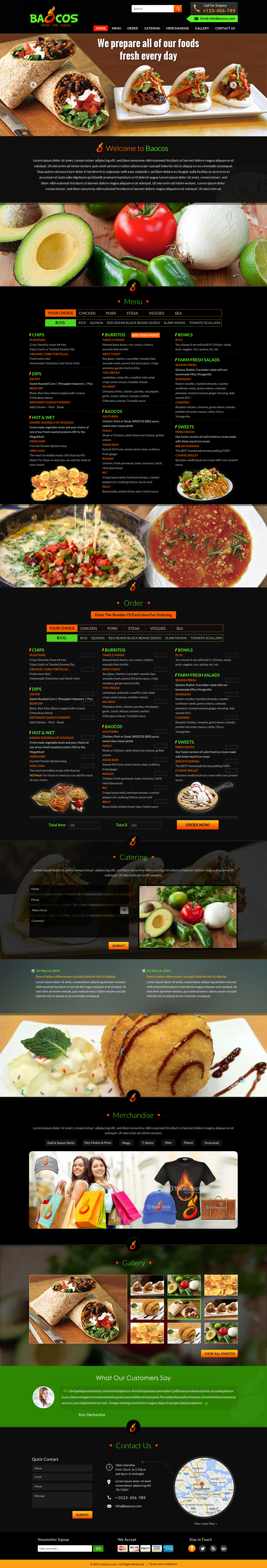 Web site design for new fast casual restaurant - Food