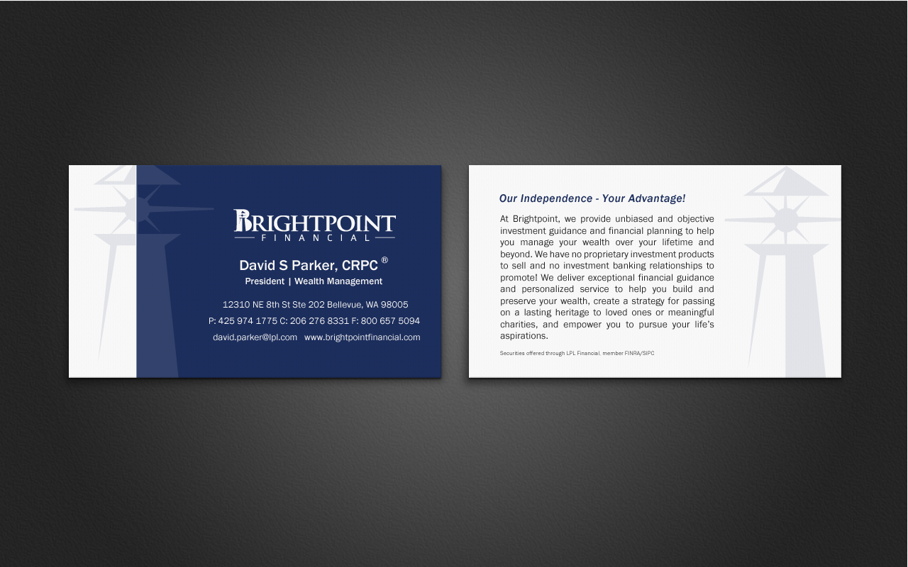 Business Cards and stationary for personal wealth management company - Financial Services