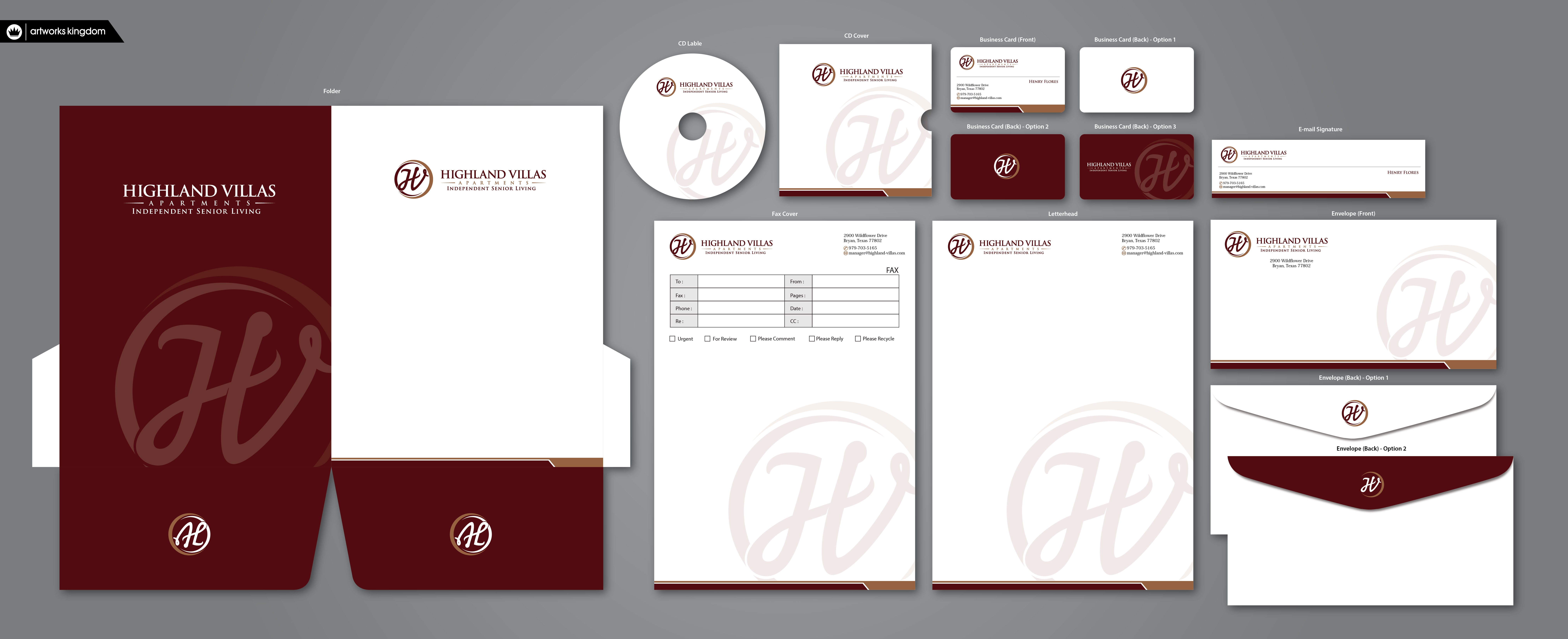 Corporate Stationary Design for Apartment Community - Real Estate