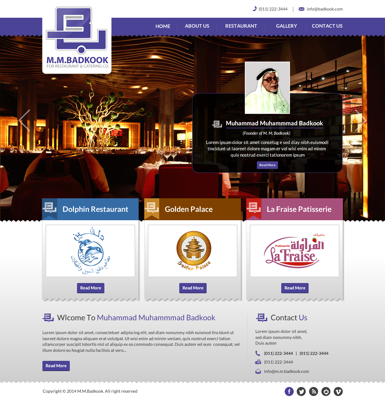 Website for Restaurants company - Food