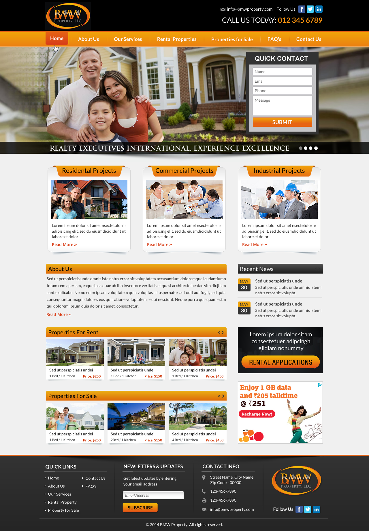 Complete Website for BMW Property, LLC - Real Estate