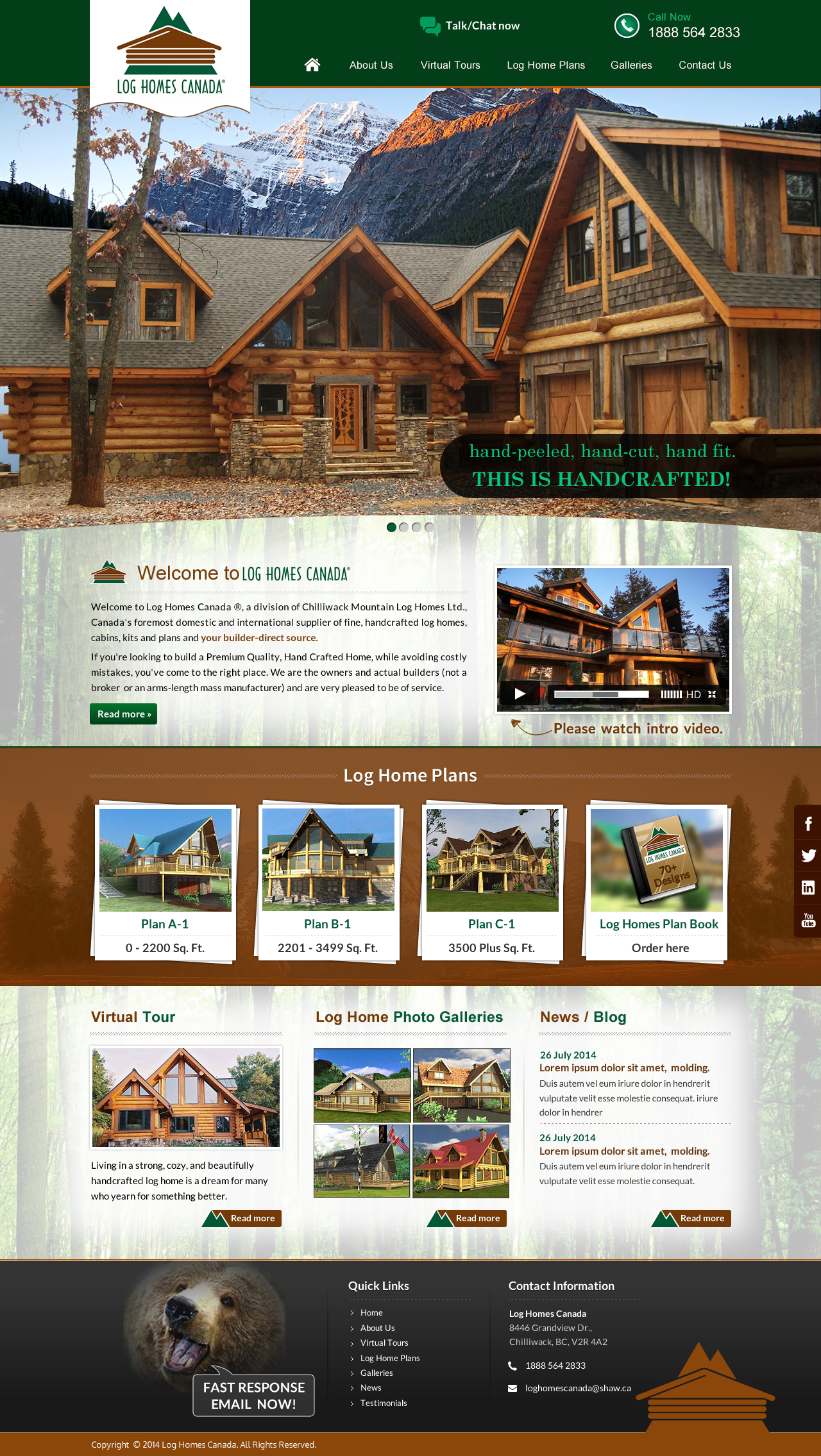 new website for log home company - Construction