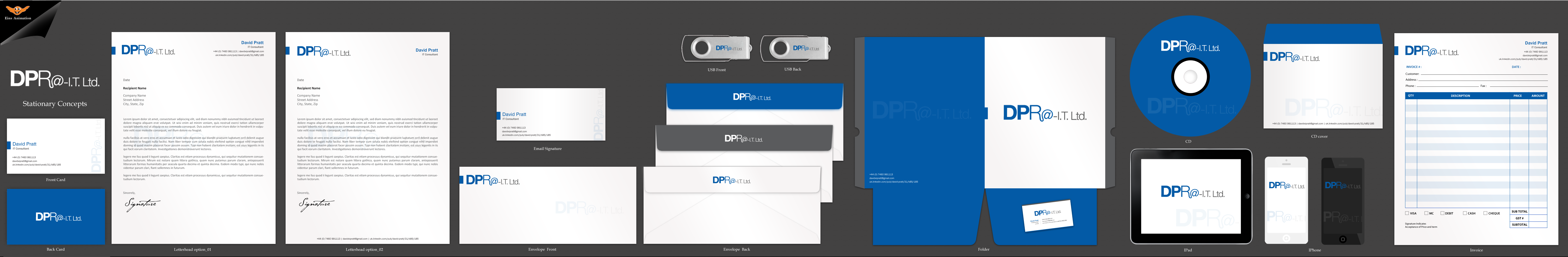 Business Cards, Letterhead, Invoice Header/Footer etc. for IT Consultancy based in London - Information Technology