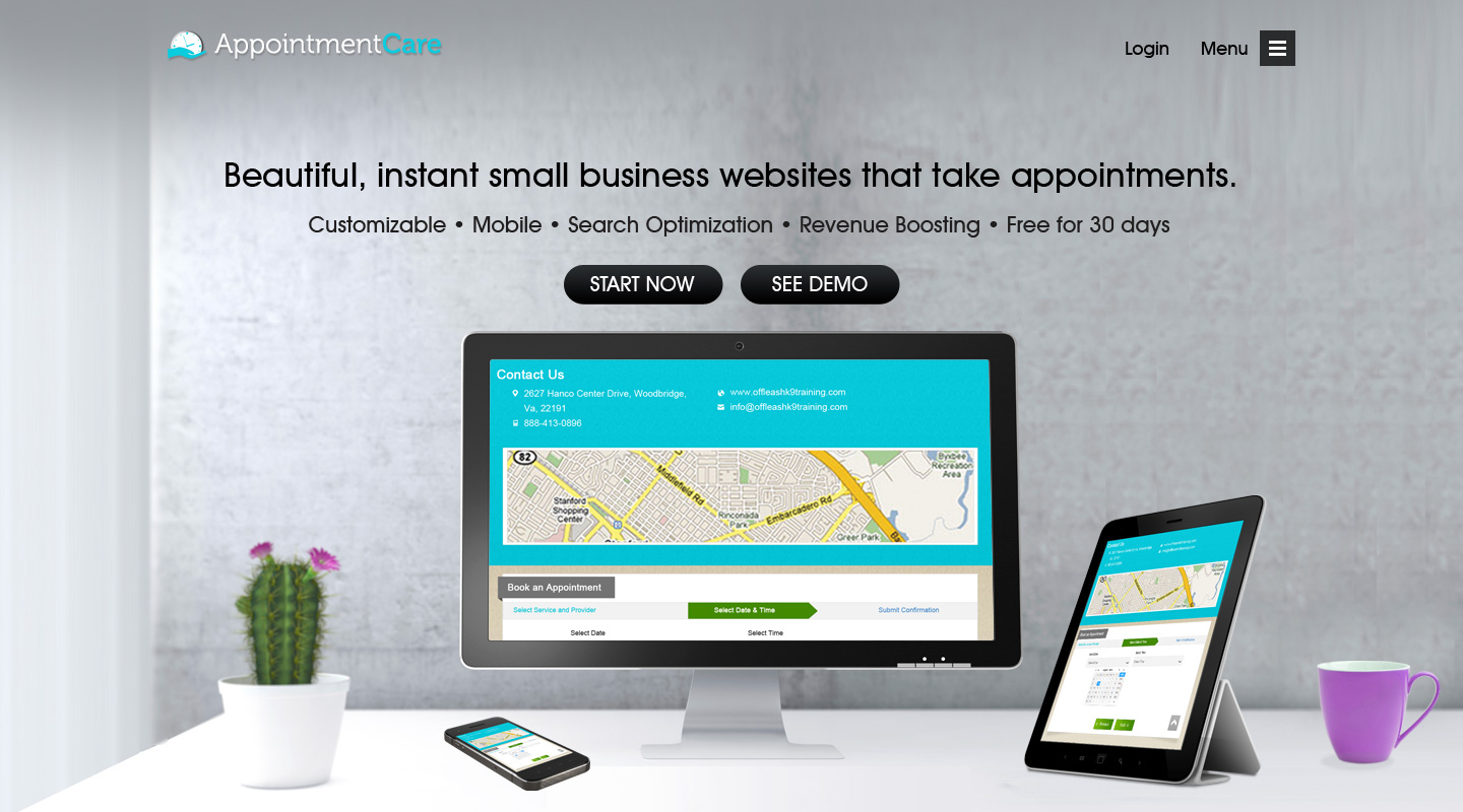 Home page redesign for online scheduling company - Internet Services