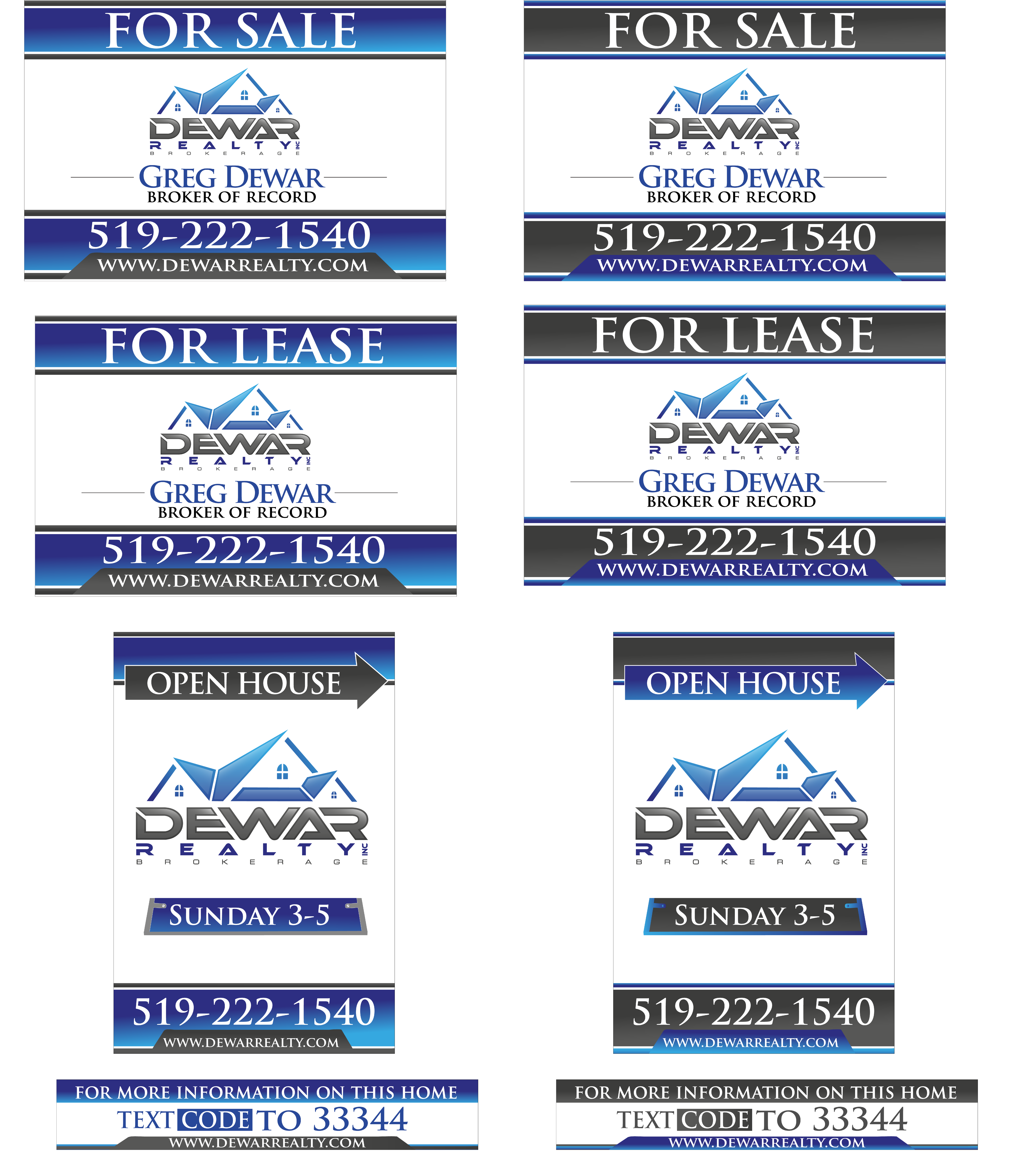 Dewar Realty signage design - Real Estate