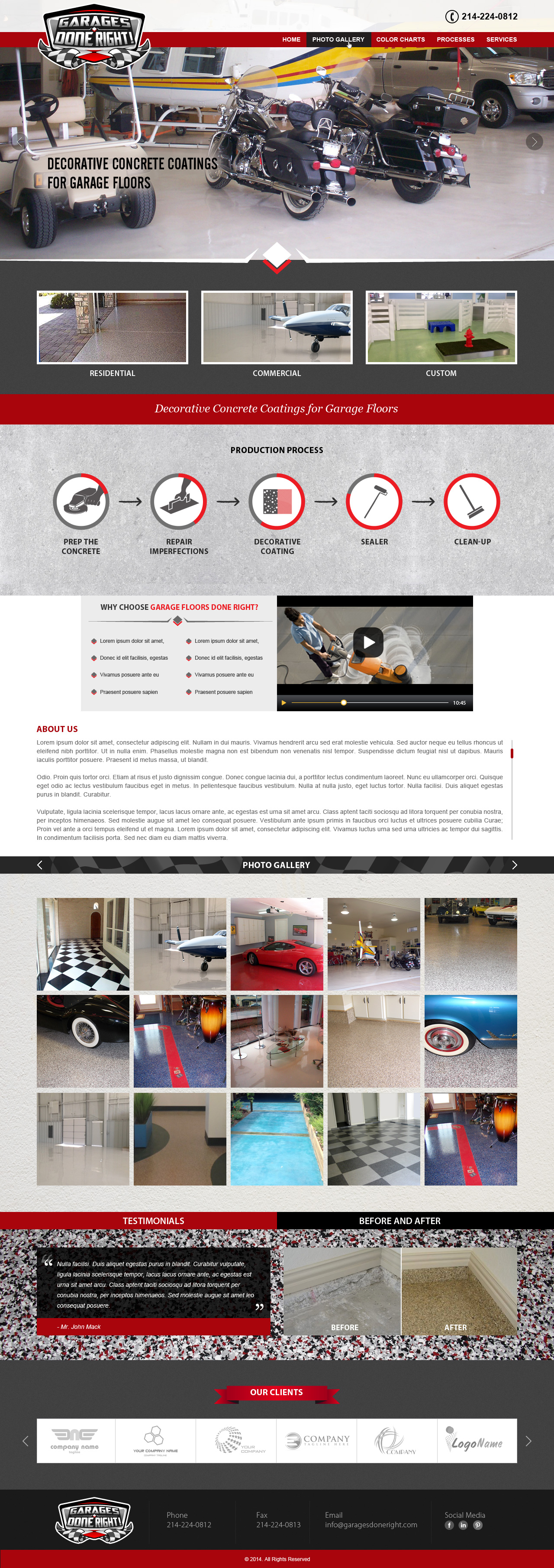 Website for "Garage Floors Done Right" - Construction
